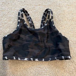 Athleta Girl Reversible Camo Tie Dye Bikini Top size L